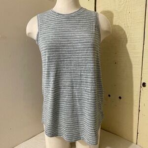 Athleta Womens Size Small P Breezy Tank Stripe Gray Sleeveless Athletic Active